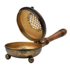 DSH Charcoal Incense Burner, Loban Burner With Handle, Dhoop Dhuni Burner Sambrani Dhoop, Resin & Home Office Temple Prayer Butler(Round)
