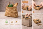 Foldable Reusable Cloth Bag, Cotton Polyester Blend, Long Shoulder Handles, Compact Design with Hook and Loop Closure