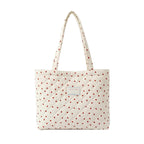 Gowloz Quilted Love Heart Plaid Tote Bag for Women, Large Capacity Lightweight Shoulder Bag for Travel, Shopping & Work, Stylish Durable Daily Use Fashion Tote Bag