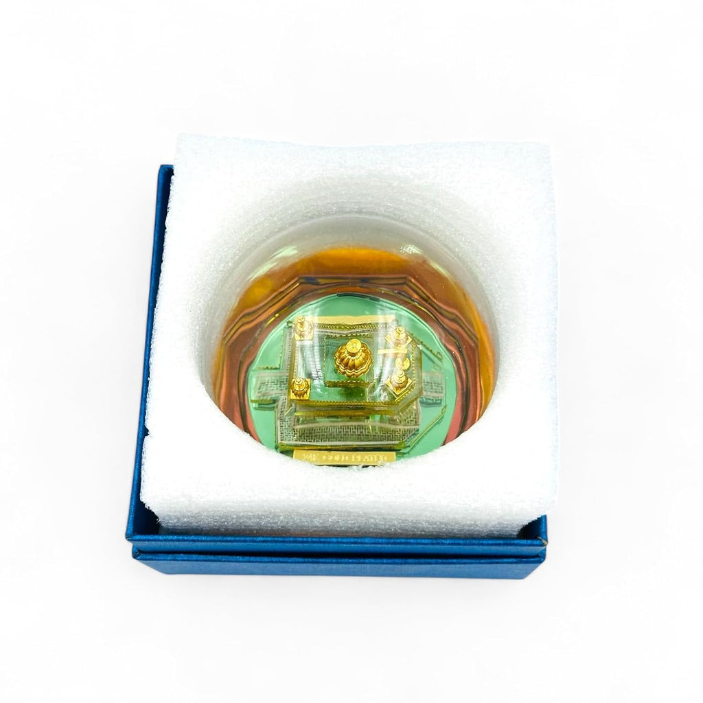 THESIKHCLUB – Premium Golden Temple Model | 24K Gold Plated Miniature Idol (9cm Round) | Shri Harmandir Sahib Replica for Home Decor, Car Dashboard, Diwali & Punjabi Housewarming Gift