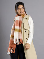 Ravaiyaa - Attitude is everything Women Reversible Acrylic Wool Scarf Winter Wear Muffler Designer Scarves 72x12 Inch (Coral)