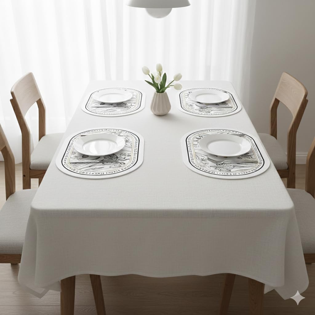 TheTableTales Placemats Pack of 4, Premium Waterproof Heat Resistant Dining Table Mats | Washable PU Leather Mats for Dinner | Non Slip Pad for Home Kitchen Restaurant (45 x 30 cm, Graceful Blooms) Kafalo