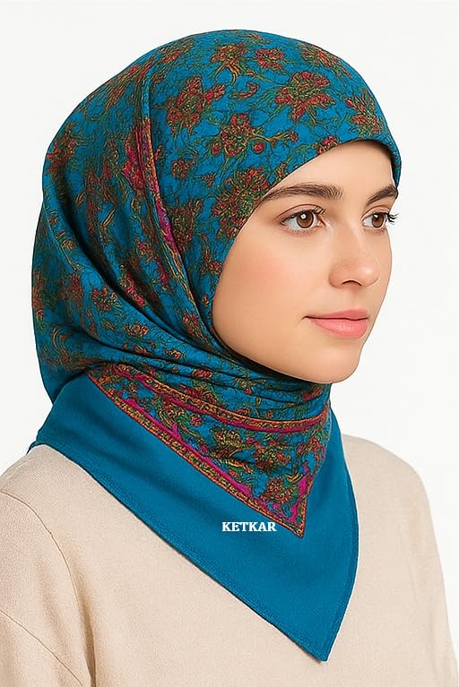 KETKAR Women's Woolen Winter Scarf | Soft & Warm Cold Weather Muffler, Wrap & Shawl | Elegant Wool Blend | Pack of 1_Green