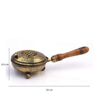 DSH Charcoal Incense Burner, Loban Burner With Handle, Dhoop Dhuni Burner Sambrani Dhoop, Resin & Home Office Temple Prayer Butler(Round)