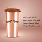 cWc Copper Water Tumbler with Lid, 480ml | 100% Pure Copper Drinking Glass | Leak-Proof, BPA-Free | Ayurvedic Water Storage Cup for Daily Hydration | Office, Travel & Home Use