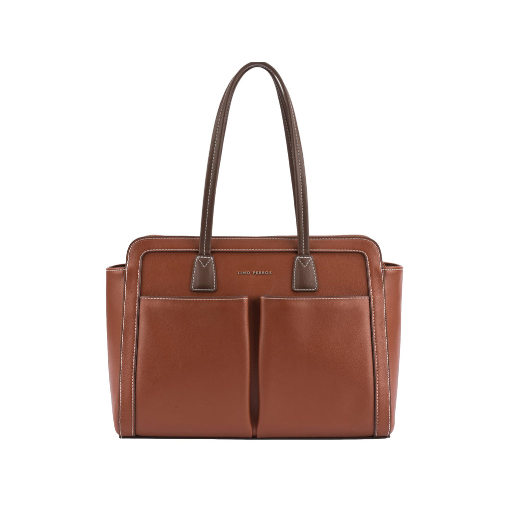 Lino Perros Voyage Commuter Tan Tote Bag