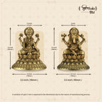 Shilpkala Laxmi & Ganesh Idol 3.5 inch - Decorative Idols for Home Decoration,Temple & Study Table, Spiritual Brass Idols Gift Item for Wedding & Farewell, Statue for Worship (Coffee Antique)