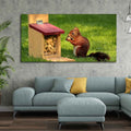 VIBECRAFTS Canvas Paintings for Living Room Drawing Room Squirrel Eating Food Wall Painting Fitted with Wooden Frame for Home | Office | Gift (PTVCH_2323)