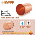 Jalkumbh Pure Copper Glasses Tapper Jumbo Water Glass Pure Tamba Glass for Drinking & Serving Copper Tumbler-200 ML