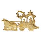 ARTVARKO Brass Wall Hanging Mahabharat/Geeta Arjun Chariot (Rath) with Krishna & Hanuman Sculpted Lord Krishna Arjun Rath Idol Showpieces 13 Inch