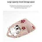 KSAIBINID Crochet Bag for Women Stylish, Beach Tote Bag for Women, Shopping Bag for Woman with Floral Design, Cotton Tote Bag for Woman