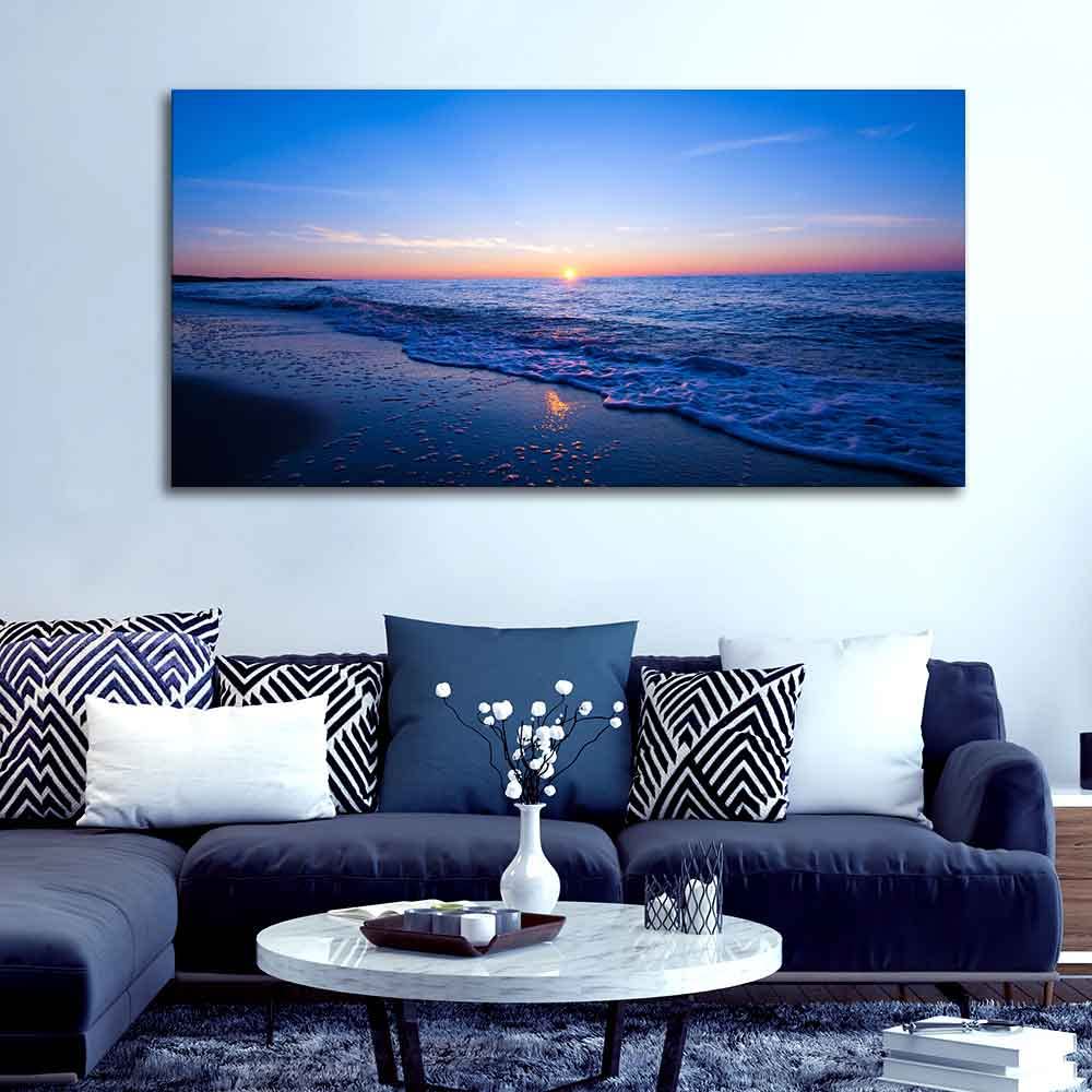 VIBECRAFTS Canvas Paintings for Living Room Drawing Room Sunset Sea Horizon Canvas Wall Painting for Home|Office|Gift(PTVCH_2388)
