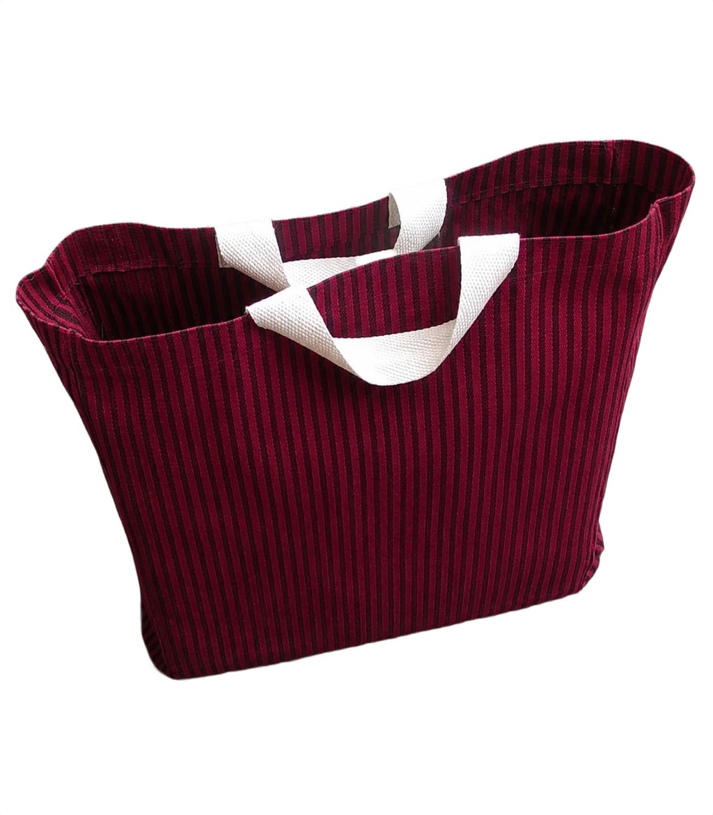 Janees Cotton Canvas Shopping Bag (16x16x4 Inches) | Heavy Duty Reusable Tote Bag for Groceries & Travel | Multipurpose Vegetables & Fruits Storage Bag, 20 kg Capacity (Red)