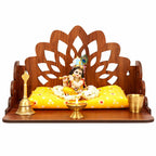 Fliptic Wooden Home Temple for Puja - Engineered Wood Mandir for Home, Office & Prayer Room | Compact Pooja Ghar Stand with Drawer | Wall Mountable & Floor Rested Mandir for Living Room Decor