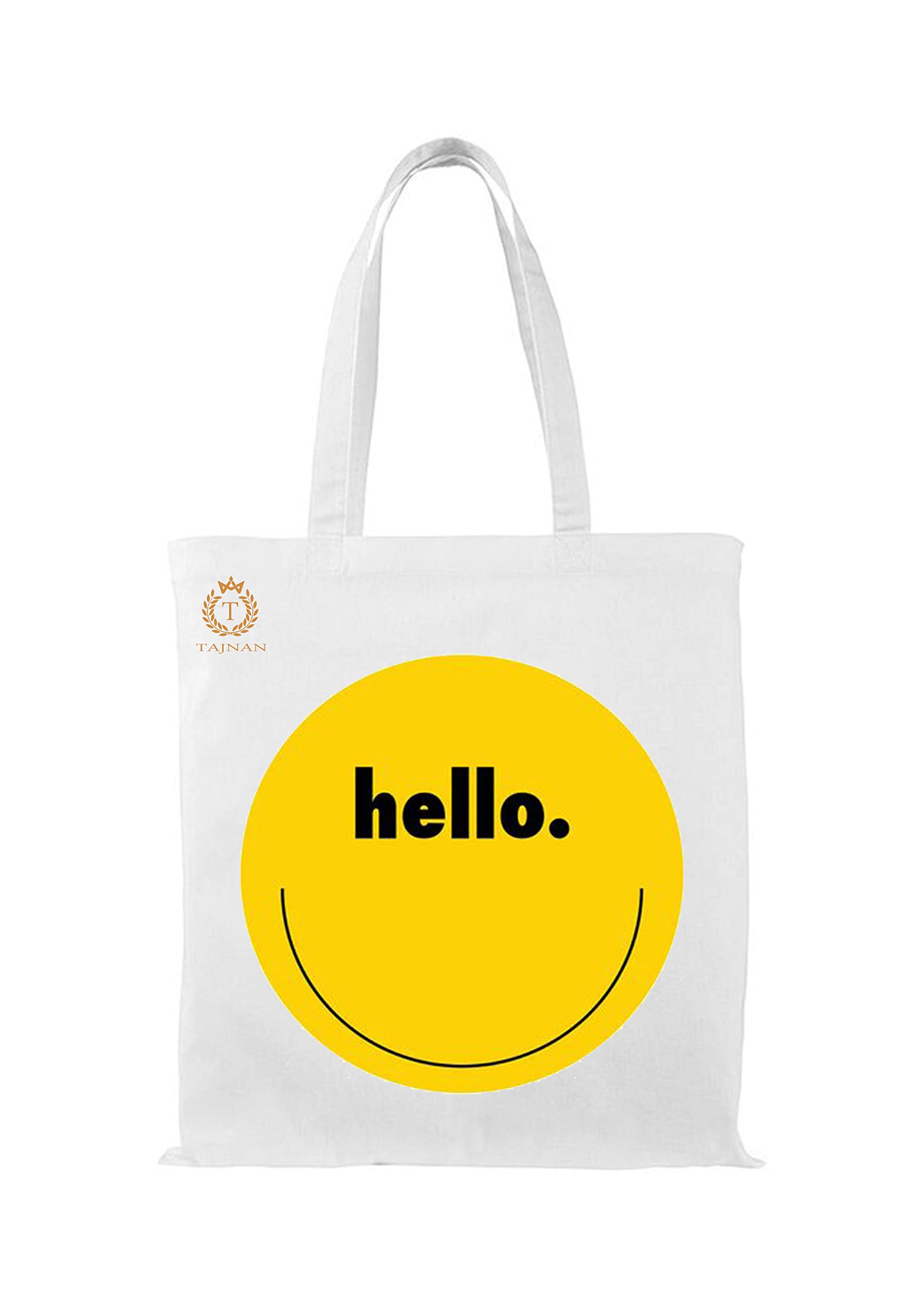 TAJNAN Reusable Tote Bags - 100% Organic Cotton Grocery Bag, Eco-Friendly Multi-Purpose, Sturdy Canvas with 15kg Capacity - Stylish Designs, Pack of 1 - Best Valentine's Gift