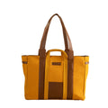 Urban Space Women Tote Bag | Canvas Handbag with Zip closure | Tote Bag for Office | Handcrafted Ladies Shoulder Purse for Office | Laptop bag | Padded Laptop space For Upto 16 - Mustard yellow