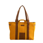 Urban Space Women Tote Bag | Canvas Handbag with Zip closure | Tote Bag for Office | Handcrafted Ladies Shoulder Purse for Office | Laptop bag | Padded Laptop space For Upto 16 - Mustard yellow