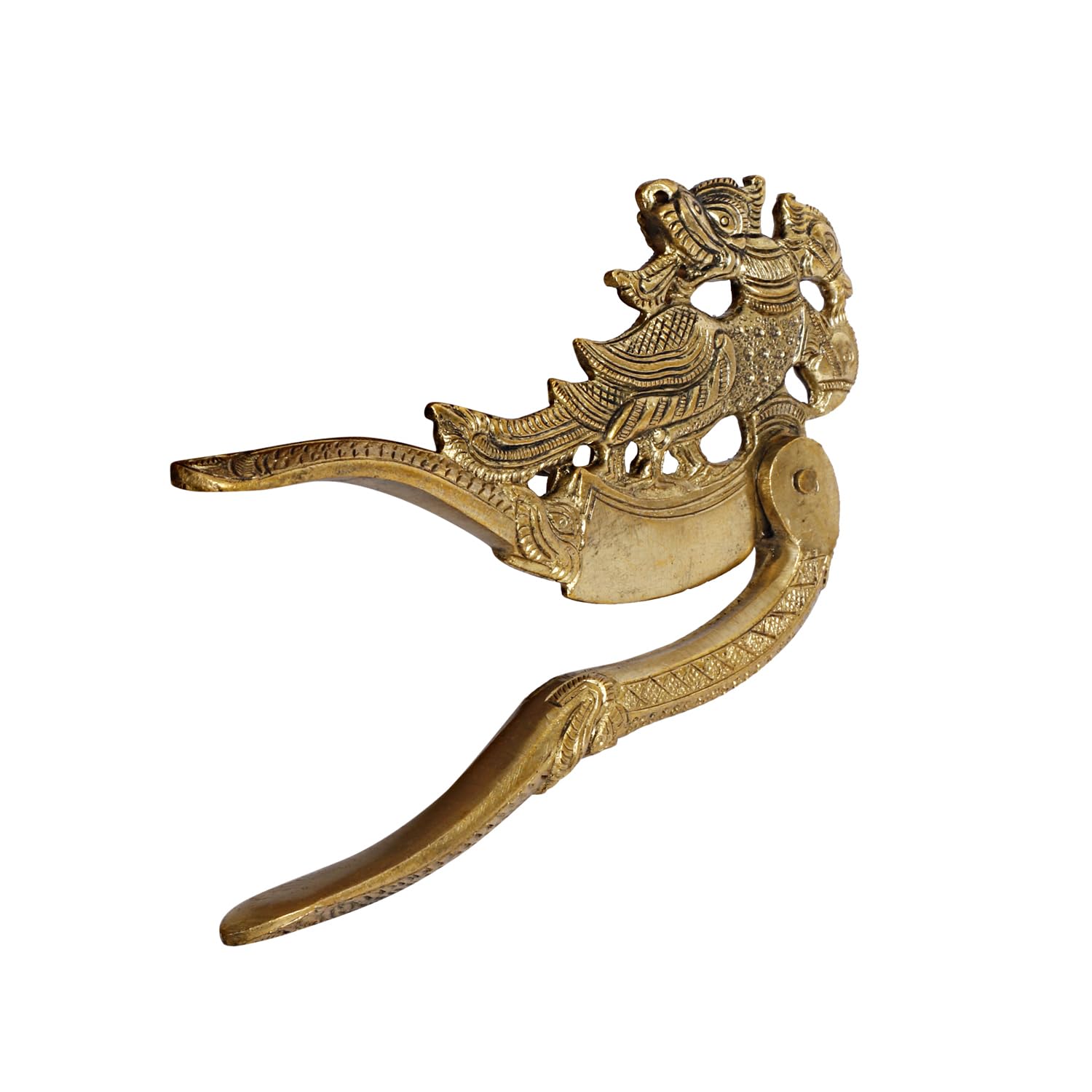ARTVARKO Brass Peacock Yali Ethnic Designs Nut Supari Betel Cutter/Sudi/Sarota Cracker Akhrot/Walnut Sudi & Adkitta 5.5 Inch