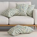HUESLAND Premium Cotton Cushion Cover 12 x 12 inch Set of 5 | Decorative Throw Pillow Covers for Sofa, Living Room & Bedroom | Blue Vertical Stripes