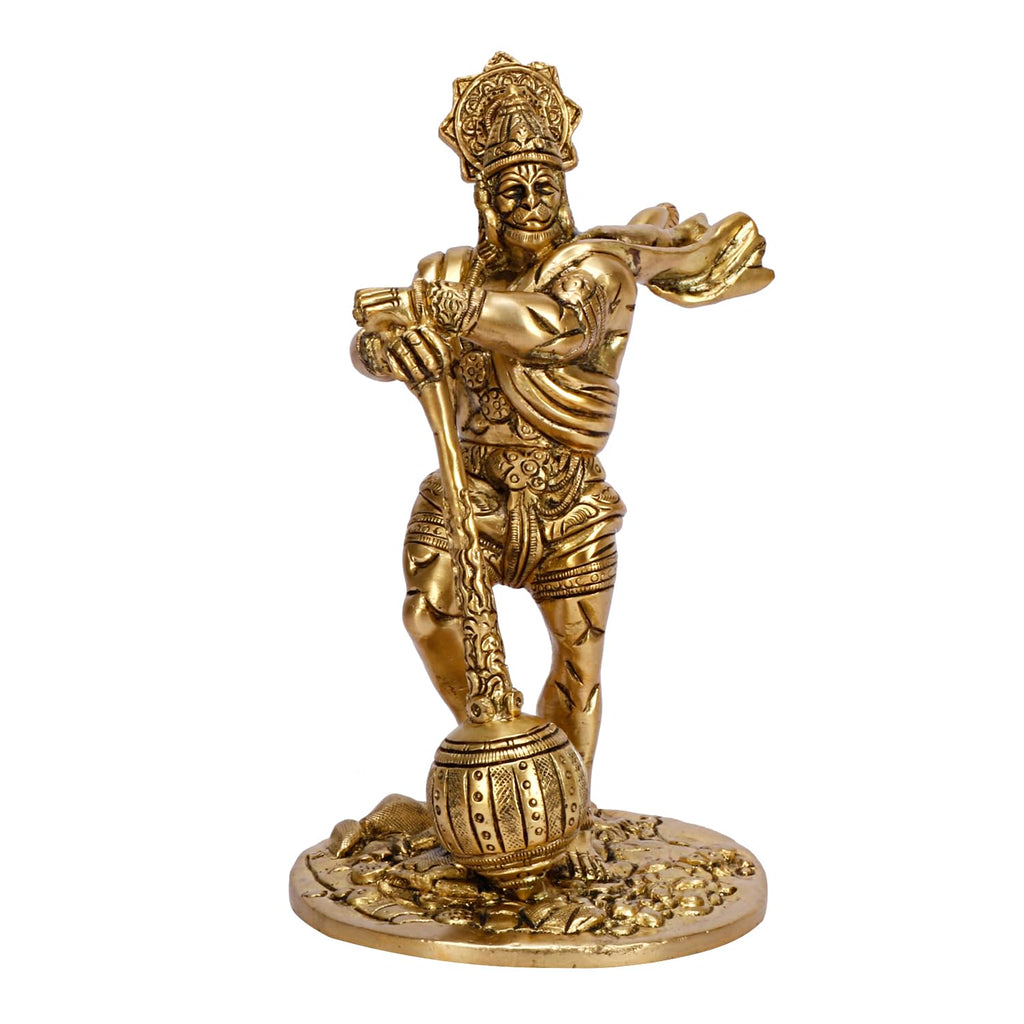 SVARUP Brass Hanuman Ji Murti Lord Balaji Bajrangbali Bahubali Sankat Mochan Bhagwan Idol Height 7Inch