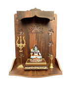 7CR Wood Art and Craft Temple (Brown_35.5 x 28 x 18 cm)
