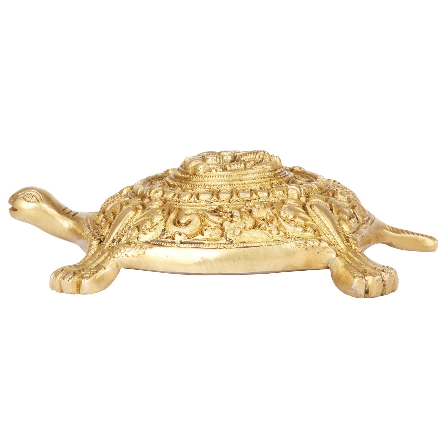 ARTVARKO Brass Tortoise Ganesha for Good Luck Showpiece Turtle Kachua Ganesh Tortoise for Shree Yantra Feng Shui Vastu Long Life Career 8 Inch