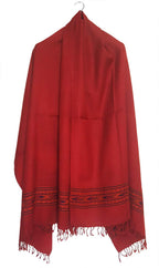 ARUNA Unisex Wool Kullu Shawl (Red)