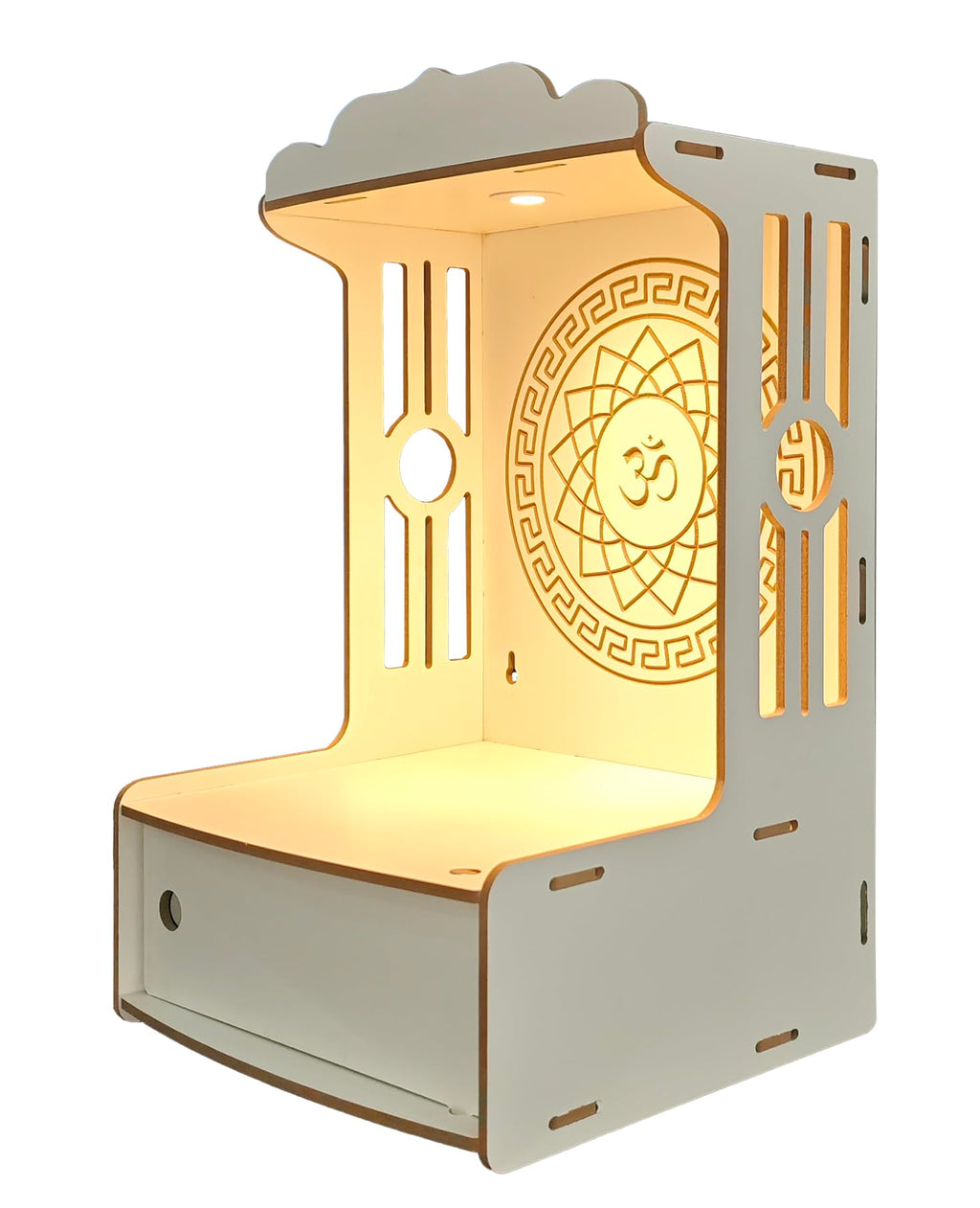 Alpine Willow Temple for Home with Door (Height-20 inches) I Puja Mandir for Home with Doors I Pooja mandir with Door I Wooden Temple I Laddoo Gopal mandir I Devghar I Pooja Unit I Pooja ghar