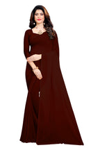 RK Fashions8 Women's Plain Soft Pure Georgette Saree with Pre-Stitched Blouse Piece |Minimalist Style | Perfect for Casual and Office Wear | Ready-to-Wear Convenience| (Brown)