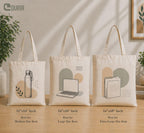 COVIRA 14x16 Inch Plain Canvas Tote Bag | 10 Pcs |100% Organic Reusable 350 GSM Cotton Handbag for Shopping, Daily Use, Grocery, Craft Diy Painting and Storage