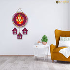 Artvibes Lord Ganesha Auspicious Wooden Art Work Wall Hanging For Good Luck Properity Vastu | Spiritual Decor Items | Paintings | Wall Poster| Stylish Modern Decor Item | Gift Items (WH_7204N)