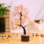 Crystal Divine Rose Quartz Crystal Tree Handmade Home Decor Items Crystal Bonsai Tree Showpiece for Home Decor Vastu Gift Items for Home Decoration Hall Decoration Items Healing Crystals Tree Gifts