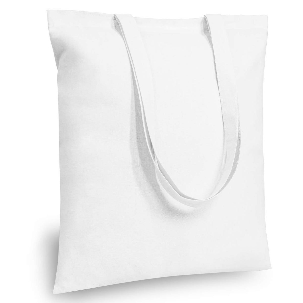TOPDesign 24-Pack Economical 16x15 White Cotton Tote Bag, Lightweight Medium Reusable Grocery Shopping Cloth Bags, Suitable for DIY, Advertising, Promotion, Gift, Activity