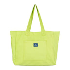 AQVA Cotton Canvas Tote Bag for Women & Girls | Shoulder Bag with Magnetic Button Closure & Solid Colour | Multipurpose Shopping, Travel, Beach, Office Bag | Good Gift Choice for Women (Lime)