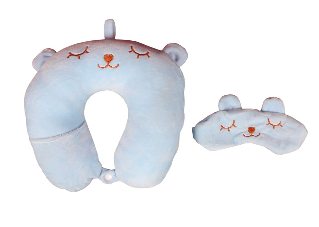 GREELI Neck Pillow for Travelling Luxurious Airplane Travel Pillow Head Rest Neck Holder Pillow Combo with Premium Eye Mask & 5 Years Warranty