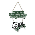 Artvibes Lazy Panda Decorative MDF Wooden Art for Home | Quotes Decor Item | Craft For Everyone | Printed Wall Decoration | Wall Illustrations | Graphic Art | Unique Gift | Cafe Decor (WH_5701N)