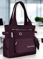 WILD MODA College and Office Tote Bag for Girls and Women (Purple)