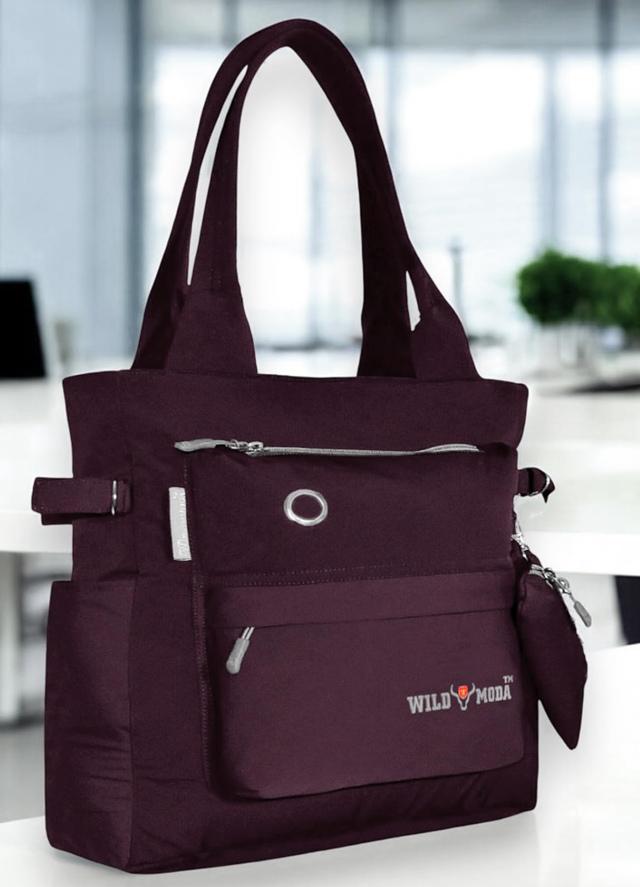 WILD MODA College and Office Tote Bag for Girls and Women (Purple)