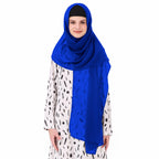 MyBatua Long Hijab in Breathable Soft Georgette large Head Wrap, Wholesale Price, 1pc Scarf HJ-020 (50x180 cm, Royal Blue)