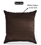 Stuffique Velvet Foil Cushion Covers 24 inch x 24 inch Set of 2, Brown