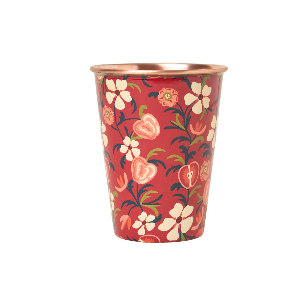 Chumbak Apple Orchards Copper Tumbler – 350 ml Ayurvedic Drinking Glass – Kashmiri-Inspired Apple Art – Wellness & Gifting | Kashmir Trails Collections