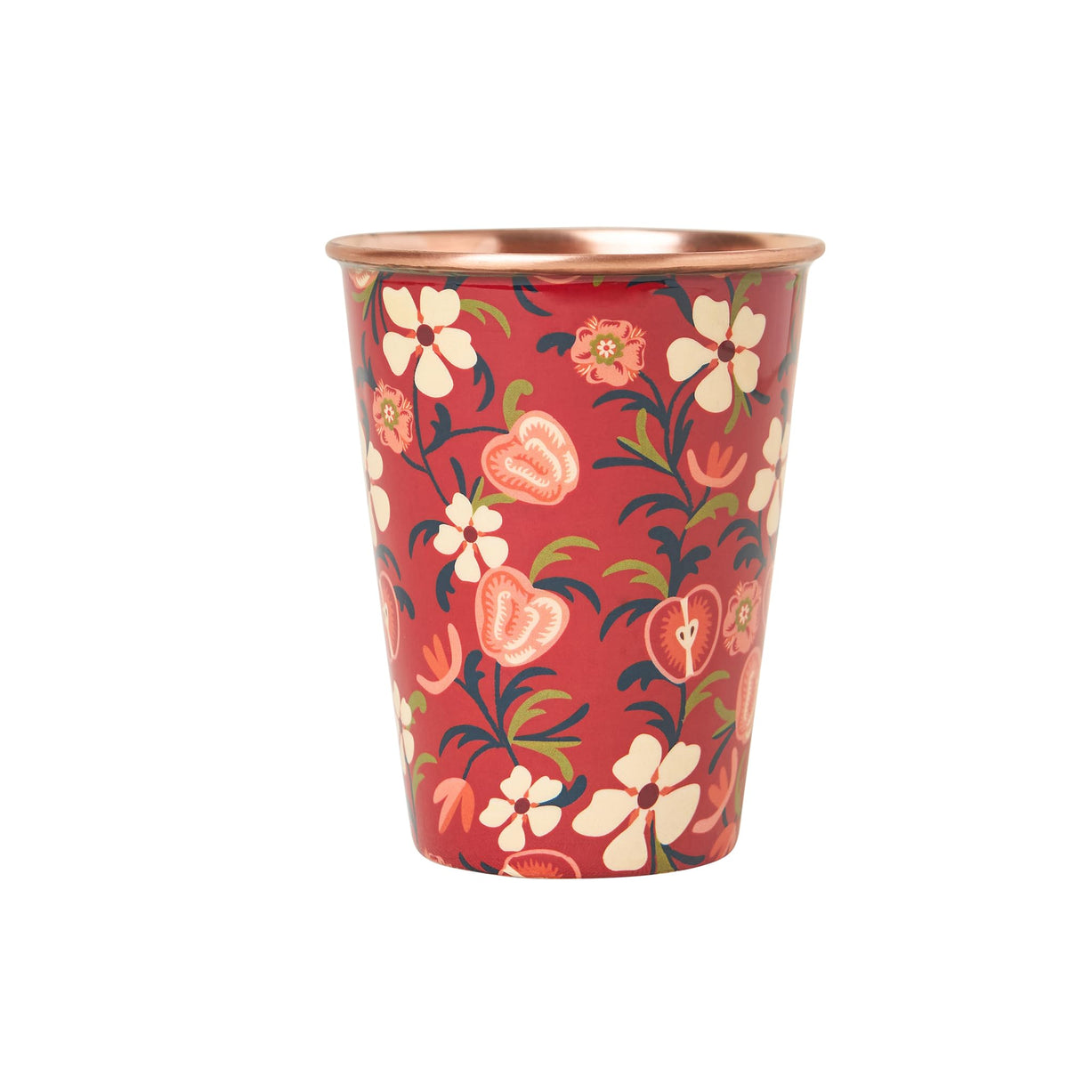 Chumbak Apple Orchards Copper Tumbler – 350 ml Ayurvedic Drinking Glass – Kashmiri-Inspired Apple Art – Wellness & Gifting | Kashmir Trails Collections