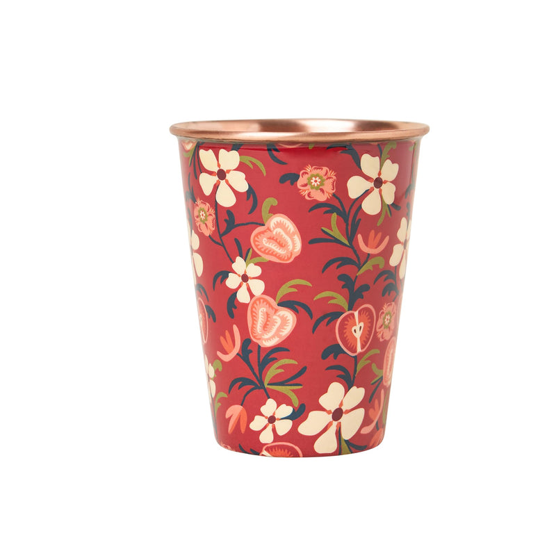 Chumbak Apple Orchards Copper Tumbler – 350 ml Ayurvedic Drinking Glass – Kashmiri-Inspired Apple Art – Wellness & Gifting | Kashmir Trails Collections