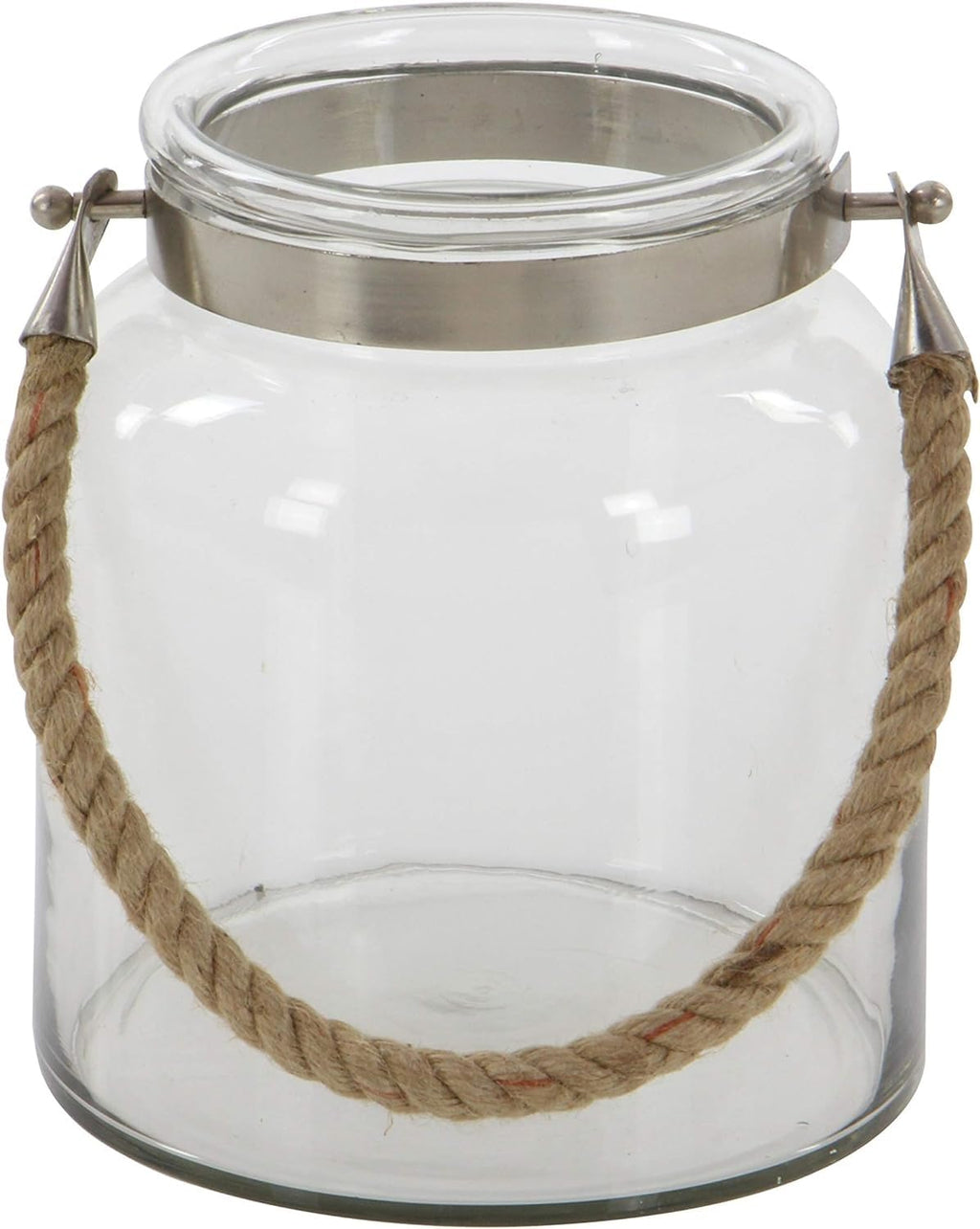 SPHINX Glass Hanging Lantern Candle Holder with Rope | Hurricane Jar for Tealight, LED Lights & Floral Decor | Home & Festive Gifting | 6.3 x 5.3 Inches (1 Pc)