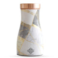 INDIAN ART VILLA Gold Marble Print Copper Water Bedroom Bottle, Designer Copper Drinkware, Volume- 950 ML
