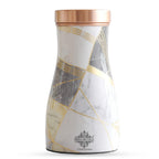 INDIAN ART VILLA Gold Marble Print Copper Water Bedroom Bottle, Designer Copper Drinkware, Volume- 950 ML