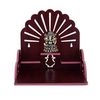 Table Top Home Mandir Temple Home Decor Beautiful Wooden Temple (Maroon)