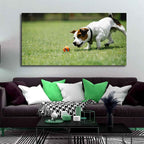 VIBECRAFTS Canvas Paintings for Living Room Drawing Room Dog Playing Canvas Wall Pinting Fitted With Wooden Frame for Home|Office|Gift(PTVCH_2303)