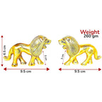 KridayKraft Metal Lion Pair in Fine Finishing & Decorative for Home/Office & Table (Gold, Standard), 11 cm , 5 cm