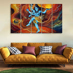 VIBECRAFTS Abstract Art Shiva Five Pieces Canvas Wall Painting For Home|Office|Living Room|Gift (PTVC5Pcs4_8647)